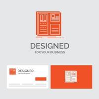 Business logo template for Design. grid. interface. layout. ui. Orange Visiting Cards with Brand logo template. vector