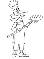 Sketch of a cook with bread. Emblem for the menu of the hotel, cafe or restaurant. vector