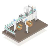 filling machine shampoo soap factory process layout isometric vector