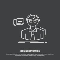 professor. student. scientist. teacher. school Icon. Line vector symbol for UI and UX. website or mobile application