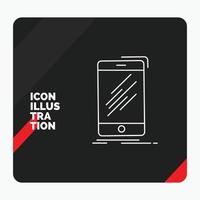 Red and Black Creative presentation Background for Device. mobile. phone. smartphone. telephone Line Icon vector