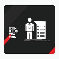 Red and Black Creative presentation Background for Business. explanation. graph. meeting. presentation Glyph Icon vector