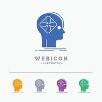 Advanced. cyber. future. human. mind 5 Color Glyph Web Icon Template isolated on white. Vector illustration