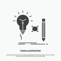 Idea. insight. key. lamp. lightbulb Icon. glyph vector gray symbol for UI and UX. website or mobile application