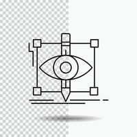 design. draft. sketch. sketching. visual Line Icon on Transparent Background. Black Icon Vector Illustration