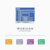 Admin. console. panel. root. software 5 Color Glyph Web Icon Template isolated on white. Vector illustration