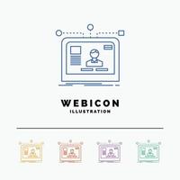 interface. website. user. layout. design 5 Color Line Web Icon Template isolated on white. Vector illustration
