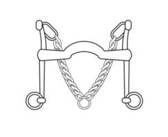 Vector flat horse equestrian bit snaffle