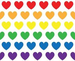 Vector seamless pattern of lgbt rainbow heart