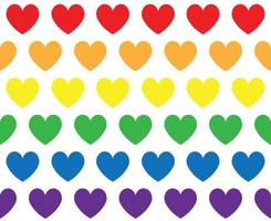 Vector seamless pattern of lgbt rainbow heart