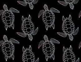 Vector seamless pattern of hand drawn turtle