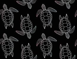 Vector seamless pattern of hand drawn turtle