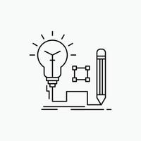 Idea. insight. key. lamp. lightbulb Line Icon. Vector isolated illustration