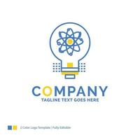 idea. innovation. light. solution. startup Blue Yellow Business Logo template. Creative Design Template Place for Tagline. vector