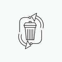 waste. disposal. garbage. management. recycle Line Icon. Vector isolated illustration