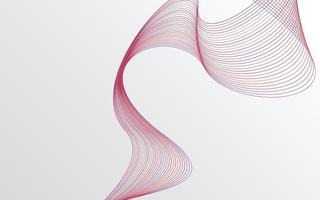 Wave with shadow. Abstract Red lines on a background vector