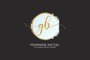 Initial GB handwriting logo with circle template vector signature, wedding, fashion, floral and botanical with creative template.