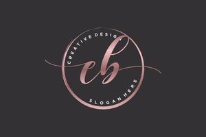 logotipo inicial de escritura a mano eb con firma vectorial de plantilla de círculo, boda, moda, floral y botánica con plantilla creativa. vector
