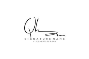 inicial qh carta firma logotipo plantilla elegante diseño logotipo signo símbolo plantilla vector icono