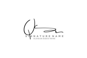 inicial qc carta firma logotipo plantilla elegante diseño logotipo signo símbolo plantilla vector icono