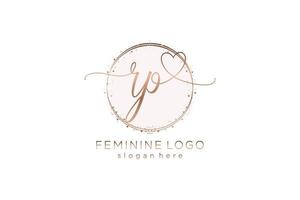 Initial RP handwriting logo with circle template vector logo of initial wedding, fashion, floral and botanical with creative template.