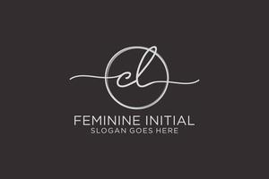 Initial CL handwriting logo with circle template vector logo of initial signature, wedding, fashion, floral and botanical with creative template.