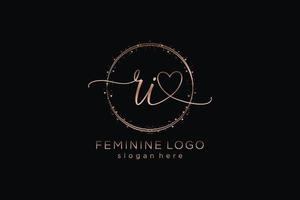 Initial RI handwriting logo with circle template vector logo of initial wedding, fashion, floral and botanical with creative template.