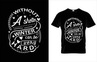 WINTER TYPOGRAPHY T-SHIRT DESIGN. vector