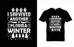 WINTER TYPOGRAPHY T-SHIRT DESIGN. vector