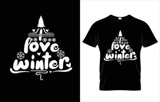 WINTER TYPOGRAPHY T-SHIRT DESIGN. vector