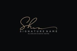 Initial SH Letter Signature Logo Template elegant design logo Sign Symbol template vector icon
