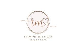 Initial RM handwriting logo with circle template vector logo of initial wedding, fashion, floral and botanical with creative template.