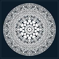 mandala de color blanco y diseño único. vector