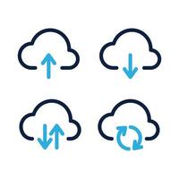 Upload and download cloud arrow vector symbols vector graphic