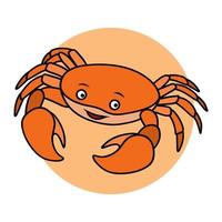 Crab cartoon. Seafood Logo. Sea life animal icon symbol vector