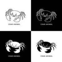 Crab Cartoon Vector Illustration. Seafood Mascot Logo. Ocean Animal Symbol Icon Character Element