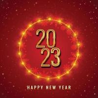 Happy new year golden text 2023 celebration card background vector