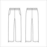 Ladies pants sketch template vector