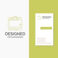 Business Logo for Cash. finance. money. personal. purse. Vertical Green Business .Visiting Card template. Creative background vector illustration