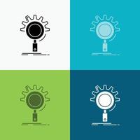 seo. search. optimization. process. setting Icon Over Various Background. glyph style design. designed for web and app. Eps 10 vector illustration