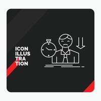 Red and Black Creative presentation Background for failure. fail. sad. depression. time Line Icon vector