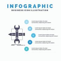 Build. design. develop. sketch. tools Infographics Template for Website and Presentation. GLyph Gray icon with Blue infographic style vector illustration.