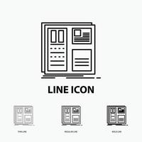 Design. grid. interface. layout. ui Icon in Thin. Regular and Bold Line Style. Vector illustration