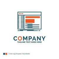 Admin. console. panel. root. software Logo Design. Blue and Orange Brand Name Design. Place for Tagline. Business Logo template. vector