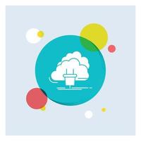 Cloud. connection. energy. network. power White Glyph Icon colorful Circle Background vector