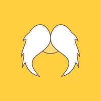 moustache. Hipster. movember. male. men Flat Line Filled Icon. Beautiful Logo button over yellow background for UI and UX. website or mobile application vector