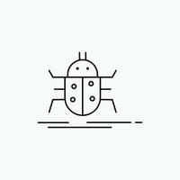 Bug. bugs. insect. testing. virus Line Icon. Vector isolated illustration