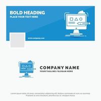 Blue Business Logo Template for Art. computer. design. digital. studio. Facebook Timeline Banner Design. vector web banner background illustration