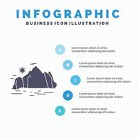 Nature. hill. landscape. mountain. scene Infographics Template for Website and Presentation. GLyph Gray icon with Blue infographic style vector illustration.