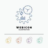 Business. engineering. management. process 5 Color Line Web Icon Template isolated on white. Vector illustration